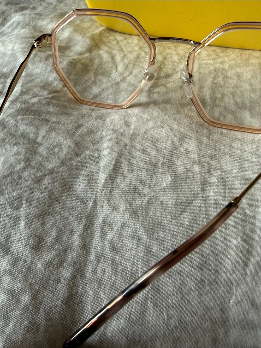 Marc Jacobs Gold Octagonal Metal Frame Sunglasses with Brown Lenses